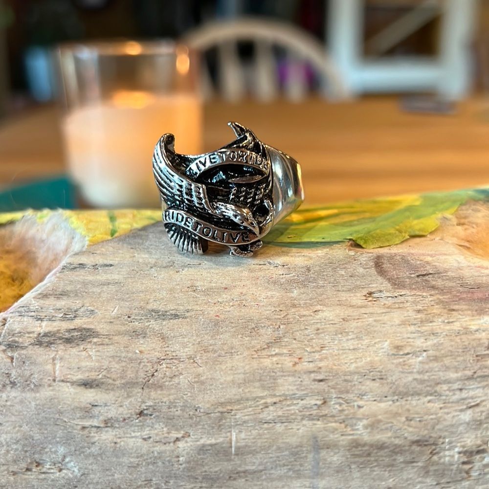 *free with purchase* Biker live to ride ride to live ring